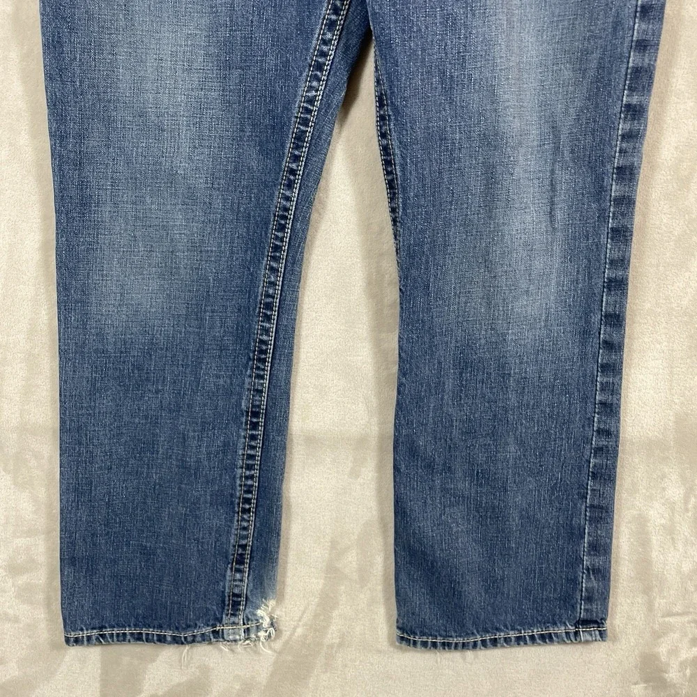 Ariat Jeans Mens 36x30 Blue M4 Bootcut Boundary Low Rise Western Distressed Work